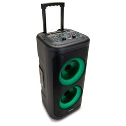 AIWA - KBTUS-450 Trolley Speaker, 350 W, Bluetooth, Porta USB e Slot Micro-SD x Mp3, AUX IN/OUT stereo Jack, Guitar/Micro IN jack, con Telecomando + Microfono, Colore Nero