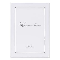 Silver Plated 4x6 Metal with White Enamel Picture Frame (586146)