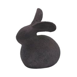 Dekohelden24 Décoration de Lapin, décoration de Pâques, Minimaliste, Lapin sans Visage, en céramique, Noir, Dimensions : L x l x H : env. 12 x 8 x 14 cm, 14 cm