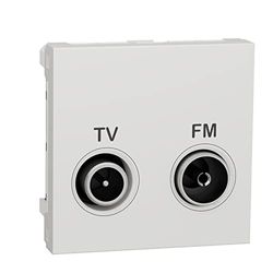 Schneider Electric NU345118 Unica - TV + FM stopcontact - individueel - 2 mod - wit - alleen mechanisme