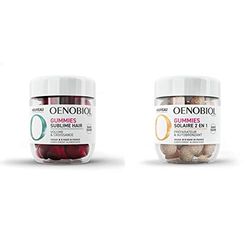 OENOBIOL GUMMIES Sublime hair - Favorise la croissance, Redonne du volume - Programme 1 mois - 60 Gummies & GUMMIES Solaire 2 en 1 - Préparateur solaire - Autobronzant - Programme 1 mois - 60 Gummies