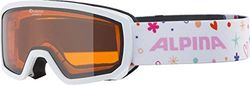 ALPINA Unisex - Barn, SCARABEO JR. Skidglasögon, white rose/orange, One Size