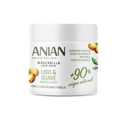 ANIAN - Mascarilla Liso y Suave, 350 ml, para Cabello Indisciplinado y Rebelde, Sella las Fibras Quebradas, Nutre e Hidrata en Profundidad, con Aceite de Marula, Queratina Vegetal y Ácido Hialurónico