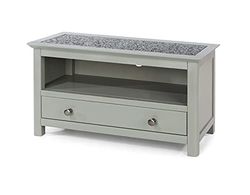 Core Products, Perth 1 Drawer TV Unit - Grey with a Natural Stone Top