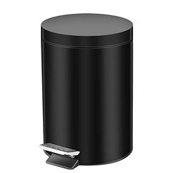 Cubo de basura redondo de acero inoxidable de 20 litros con cubo extraíble, pedal y tapa, cubo de basura delgado y silencioso de cierre suave para el hogar, oficina, baño, sala de estar, cocina