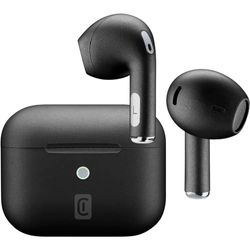 cellularline | CRYSTAL | TWS Bluetooth 5.0 draadloze in-ear hoofdtelefoon met oplaadhoes - Environment Noise Cancelling - Talktijd: 3,5 uur - Opladen: 1,5 uur - Bereik: 10 m - Zwart