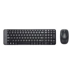 Logitech MK220 Combo com teclado e rato sem fios compacto para Windows, sem fios de 2,4 GHz com recetor USB Unifying, bateria para 24 meses, PC, portátil, disposição QWERTY espanhol - preto
