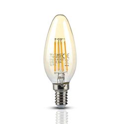 V-TAC SKU.7113 Ampoule LED Filament Bougie 4W E14 VT-1955, Plastique,et Autre materiaux, 4 W, Blanc