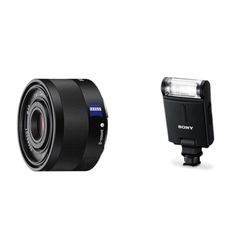 Sony Sonnar T FE 35mm f/2.8 Zeiss | Obiettivo a Focale Fissa, Full-Frame (SEL35F28Z) & HVL-F20M - Flash esterno compatto per multi-interfaccia Sony Alpha, Numero guida 20 (Nero)