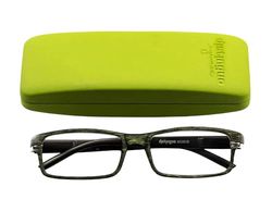 distinguo Occhiali da Lettura Unisex Eyewear 803 - Diverse Gradazioni e Colori - Con Custodia Rigida, Panno per Pulizia, Laccetto per Occhiale (Verde, 1.0, x)