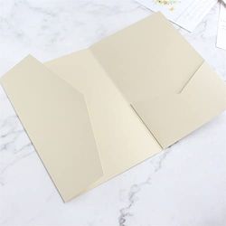 MillaSaw Champagne Gold Invitations Card Pocket with Envelope 20 Sets (Champagne)