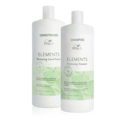 Wella Professionals Elements Shampoing, Après-Shampoing et Masque régénérant doux sans sulfate et sans silicone pour tous types de cheveux 1L + 1L