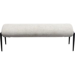 Kare Banco de diseño Polly, Color Blanco, Capacidad de Carga máxima de 110 kg, 1-2 Personas, Asiento Acolchado, fácil de Limpiar, Patas de Acero, Banco tapizado, salón, Dormitorio, 49 x 130 x 43 cm