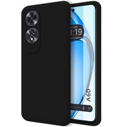 Tumundosmartphone Hoesjes van vloeibare siliconen, zeer zacht, voor Oppo A60 4G, zwart
