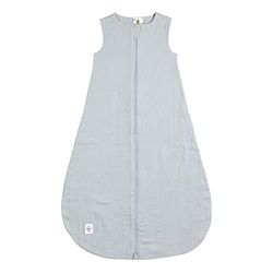 LÄSSIG Saco de Dormir de Verano para Bebé sin Mangas Algodón Muselina Certificado GOTS/Muslin Baby Sleeping Bag GOTS powder blue, 74/80