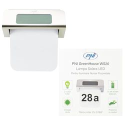PNI GreenHouse WS20 LED Lampe Solaire pour Éclairage Numéro de Propriété Montage Mural