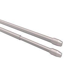 Deco Flair Curtain Rod with Screw Hook Oval Extendible 30 to 50 cm (4 Stück), Metal, Matt Chrome, 30 x 1.5 x 0.8 cm/Pack of 4 Units