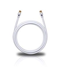 Oehlbach Transmission Edge S – OFC sat-kabel, antennkabel för satellit och Sky Receiver – F-kontakt m/m, vinklad, DVB-S/S2, HDTV, 4k UHD – 3,20 m vit
