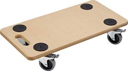Metafranc Carrinho de transporte 590 x 290 mm, capacidade de carga de 200 kg, placa de MDF, rodas de TPE ou rolo para móveis com travão, ajuda de transporte para mover, carro para transportar móveis,