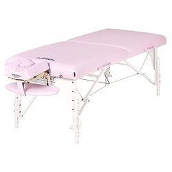 Master Massage Montclair - Lettino da massaggio, pieghevole, 71 cm, per massaggi, per cosmetici, portatile, in legno, colore: rosa cristallo