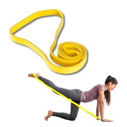 Banda de Resistencia Amarilla 5-15 LB / 2-7 kg FFitness | Ancho 0,62 cm | Bandas Fitness Pilates, Yoga, Entrenamiento de Fuerza, Fisioterapia y rehabilitación