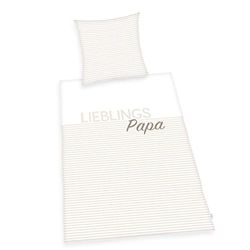 Ropa de Cama Favourite Daddy, Funda de Almohada Aprox. 70 x 90 cm, Funda nórdica Aprox. 140 x 200 cm, con Cremallera fácil de enrollar, 100% algodón, Renforcé