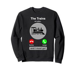 Camisa de tren divertido teléfono tren llamando broma modelo trenes Sudadera