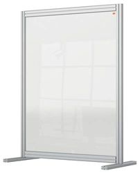 Nobo Clear Acrylic Desk Divider, 1.4 m High, Free Standing Screen System, Premium Plus, 800 x 1000 mm, 1915492
