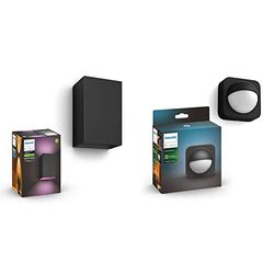 Philips Hue – Lámpara inteligente, Aplique Exterior LED Inteligente, Compatible con Alexa y Google Home + Sensor de movimiento exterior, Accesorio para bombillas y lámparas inteligentes Hue
