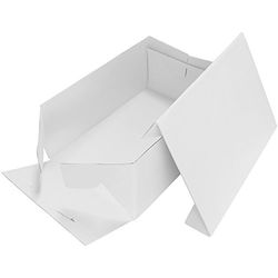 PME CBO901 Boîte à Gâteau Rectangulaire, Plastique, Blanc, 1.5 x 23 x 33 cm