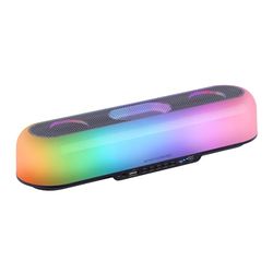 MARSGAMING MSB-ORB, Altoparlante Portatile + Soundbar 20W, Illuminazione Orbilight RGB 360º, Soundbar Sistema Triplo Driver, Altoparlante Gaming Bluetooth 5.3 / USB/MicroSD/AUX/FM, Nero