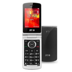 SPC Opal - Téléphone Mobile à clapet avec Grand écran, Grandes Lettres et Touches, Volume Extra Fort, Facile à Utiliser, Configuration à Distance, Radio FM, Répertoire, Noir