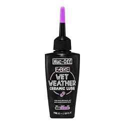 Muc-Off E-Bike Wet Chain Lube, 50 ml - Lubrificante de corrente de bicicleta E-Bike com tinta marcador UV - Lubrificante de bicicleta elétrica - Formulado para ambientes húmidos