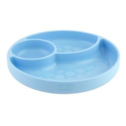 Chicco - Easy Menu - Siliconen Bord met Vakken en Zuignap voor Baby´s - Magnetron- en Vaatwasmachinebestendig - BPA-Vrij - 12+ Maanden - Blauw