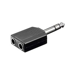 Goobay 11102 6,35 mm, 2 x 6,35 mm, preto - adaptador para cabo (6,35 mm, 2 x 6,35 mm, conector macho / Female, preto)