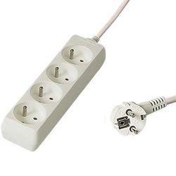 PremiumCord PP4-05 extensão múltipla 5 m 4 tomada(s) CA branco, várias bases (5 m, 4 saídas CA, Tipo E/F, branco, 250 V, 10 A)