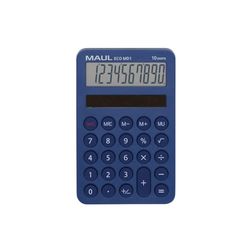 MAUL Eco MD 1 Zakrekenmachine op zonne-energie, 10 cijfers en 5 functies, rekenmachine van 60% gerecycled kunststof, tafelrekenmachine voor kantoor, school, blauwe engel/uz116, blauw