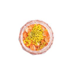Semilac Flower Flakes Golden Sunset Décoration d'ongles Doré et orange Fleurs séchées pour vernis à ongles UV et gel UV