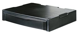 HAN 9250-13, MONITOR STAND, professionele monitorstandaard met 1 lade, stabiel, chique en stapelbaar, zwart