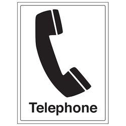 V Safety Telephone Panneau de sécurité en aluminium composite 300 x 400 mm 3 mm