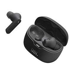 JBL Auriculares Tune Beam In-Ear, inalámbricos, resistentes al agua, cancelación de ruido y tecnología de 4 micrófonos, con batería de hasta 48 horas de duración, en negro