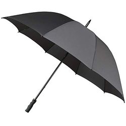 Impliva Golf-paraplu voor heren, handmatige opening, 8 stutten van glasvezel, onbreekbaar, extreem winddicht, brede bescherming met diameter 100 cm, grijs