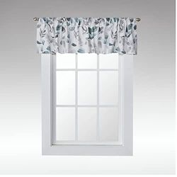 SKL Home Windsor Cantonnière Motif Feuilles Gris 177,8 x 35,6 cm