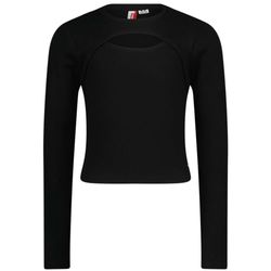 Vingino Girls G-Basic-Rib detail in kleur diep zwart in maat 2, zwart (deep black), 24 Maanden