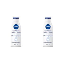 NIVEA - Crema corpo idratante NIVEA Express (400 ml), crema corpo ad assorbimento extra veloce, formula 3 in 1: 48 ore di idratazione, levigatezza e pelle naturalmente bella (Confezione da 2)