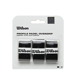 Wilson Padel Profile Overgrip, Confezione da 3 Pezzi, Nero, WR8416601001