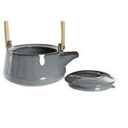 DKD Home Decor Theepot, bamboe, porselein, 1 l