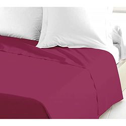 Home Linge Passion, Drap Plat - 1 Pièce, 100% Coton - 57 Fils, 1 Personne - 180x290 cm, Fuschia BAIKAL HP70637