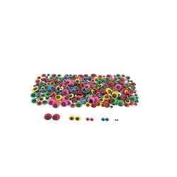 Sodertex L777919-Pack Adhesivos para Ojos móviles (600 Unidades, 5/10/15/20, 5 Colores Surtidos, Negro, Rojo, Amarillo, Verde, Azul, Rosa Pupila: Negro, 5/10 / 15/20 mm