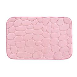 Douceur d'Intérieur Ricochet Tappeto da Bagno, 50 x 80 cm, Rosa Cipria Tinta Unita, Microfibra Goffrata